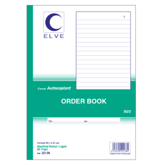 22138 - Carnet"Order Book" - A4 - 50 tripli - x5