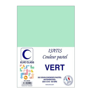 482526 - Paquet de 252 sous-chemises Elve Class Isatis vertes 60g - 220 x 310 mm - (carton de 5)