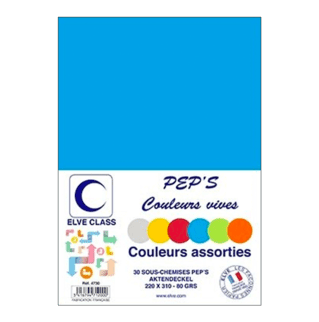 4730 - Paquet de 30 sous-chemises Elve Class Pep's assorties 80g - 220 x 310 mm - (carton de 15)