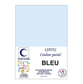 5391102 - Paquet de 102 chemises Elve Class Isatis bleues 160g - 240 x 320 mm - (carton de 5)
