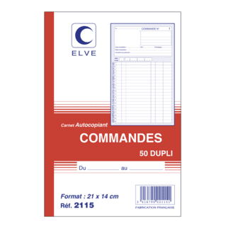 2115 - Carnet "Commandes" - A5 - 50 dupli - x10