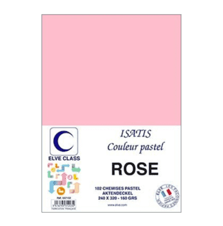 537102 - Paquet de 102 chemises Elve Class Isatis roses 160g - 240 x 320 mm - (carton de 5)