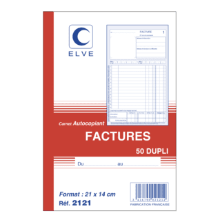 2121 - Carnet "Factures" - A5 - 50 dupli - x10