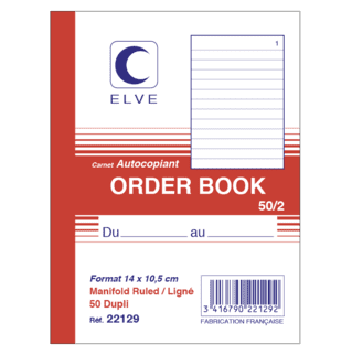 22129 - Carnet "Order Book" A6 - 50 dupli - x5