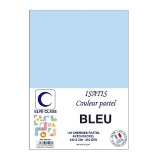 5691102 - Paquet de 102 chemises Elve Class Isatis bleues 210g - 240 x 320 mm - (carton de 5)