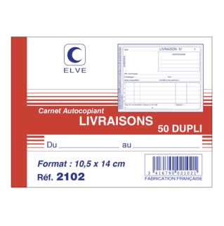 2102 - Carnet "Livraisons" - A6 - 50 dupli - x10