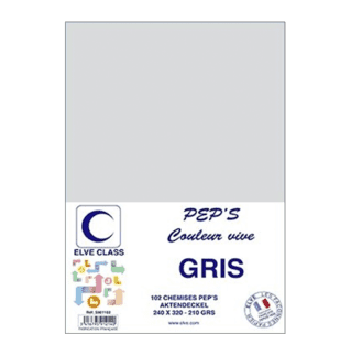 5981102 - Paquet de 102 chemises Elve Class Pep's grises 210g - 240 x 320 mm - (carton de 5)