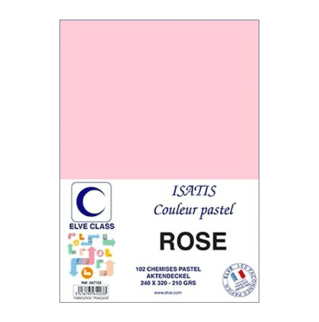 567102 - Paquet de 102 chemises Elve Class Isatis roses 210g - 240 x 320 mm - (carton de 5)