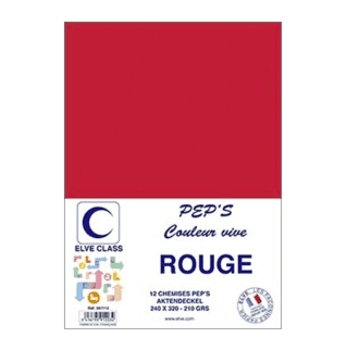 597112 - Paquet de 12 chemises Elve Class Pep's rouges 210g - 240 x 320 mm - (carton de 15)