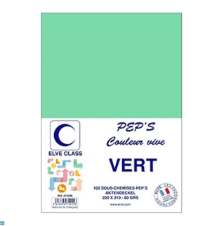 471026 - Paquet de 102  sous-chemises Elve Class Pep's vertes 80g - 220 x 310 mm - (carton de 10)