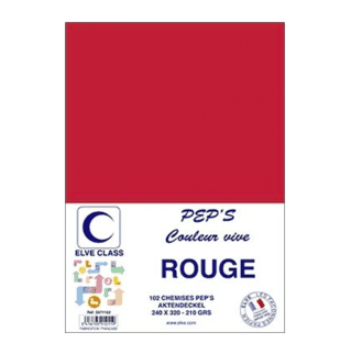 5971102 - Paquet de 102 chemises Elve Class Pep's rouges 210g - 240 x 320 mm - (carton de 5)