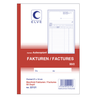 22121 - Carnet "Factures/ Fakturen" - A5 - 50 dupli - x5