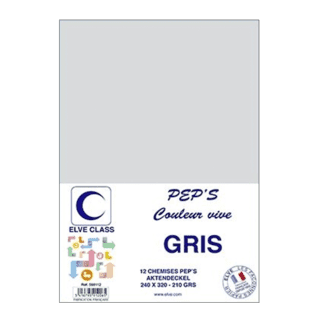 598112 - Paquet de 12 chemises Elve Class Pep's grises 210g - 240 x 320 mm - (carton de 15)