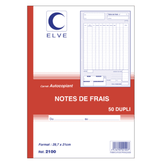 2100 - Carnet " Notes de frais" - A4 - 50 dupli - x5