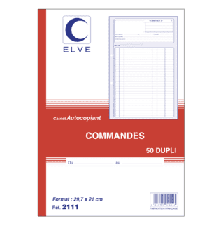 2111 - Carnet "Commandes" - A4 - 50 dupli - x5