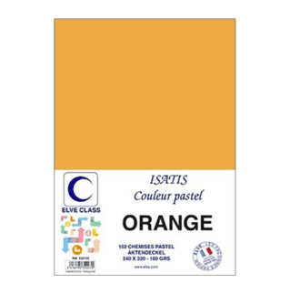 533102 - Paquet de 102 chemises Elve Class Isatis orange 160g - 240 x 320 mm - (carton de 5)