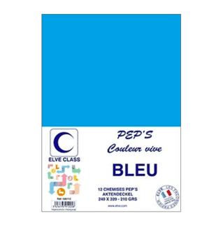 599112 - Paquet de 12 chemises Elve Class Pep's bleues 210g - 240 x 320 mm - (carton de 15)