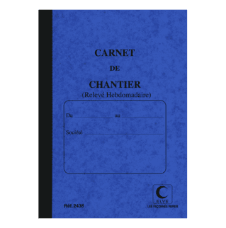 2438 - Carnet de chantier, relevé hebdomadaire - 190 x 130 - 80 pages