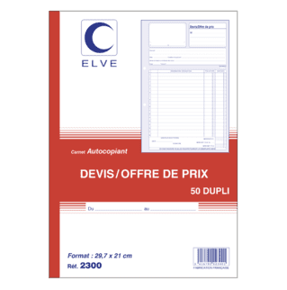 2300 - Carnet "Devis" - A4 - 50 dupli - x5