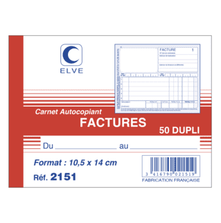 2151 - Carnet "Factures" - A6 - 50 dupli - x10