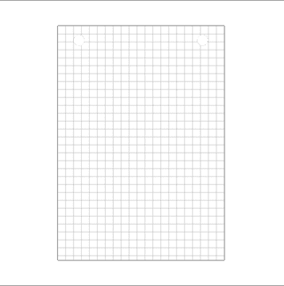 BLP10513 - Bristol blanc quadrillé 5x5 perforé - A6 - 20 fiches