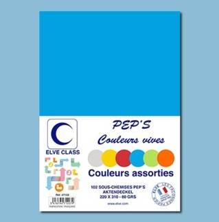 47102 - Paquet de 102 sous-chemises Elve Class Pep's assorties 80g - 220 x 310 mm - (carton de 10)