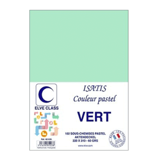 481026 - Paquet de 102 sous-chemises Elve Class Isatis vertes 60g - 220 x 310 mm - (carton de10)