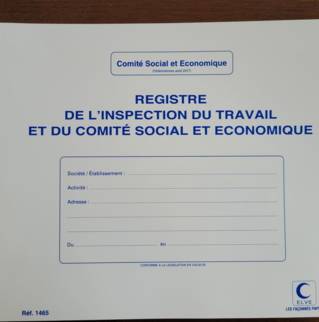 1465 - Registre "Inspection du travail et Comité social et économique" - 210 x 297 - 20 pages