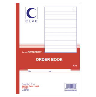 22137 - Carnet "Order Book" - A4 - 50 dupli - x5