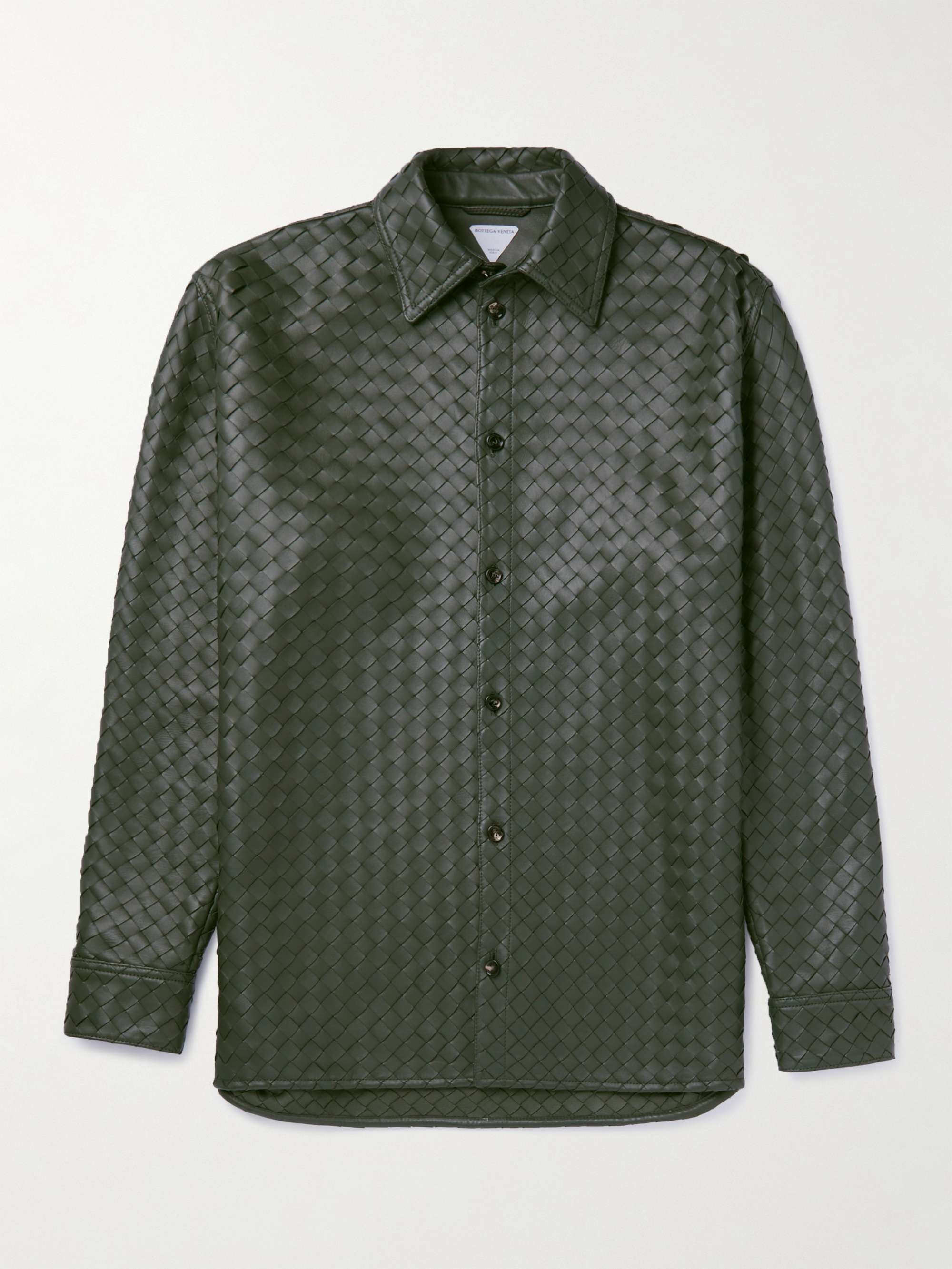 BOTTEGA VENETA Intrecciato Leather Shirt for Men | MR PORTER