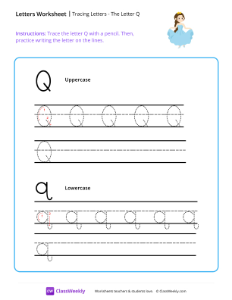 worksheet-Tracing-Letters---The-Letter-Q