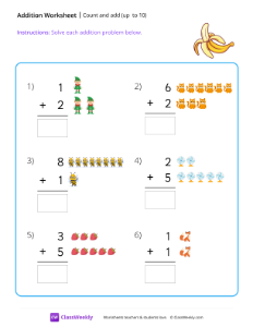 worksheet-Count-and-add-(up-to-10)---Banana