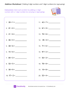 worksheet-Add-a-2-digit-and-1-digit-number,-no-regrouping---Purple-Notebook