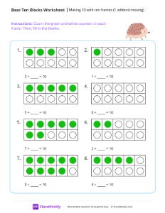 worksheet-Making-10-with-ten-frames-(1-addend-missing)---Hedgehog