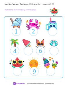 worksheet-Writing-Numbers-in-Sequence-1-10---Watermelon-Shades
