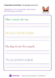 worksheet-Identifying-&-Writing-Prepositions---Dog-Shades