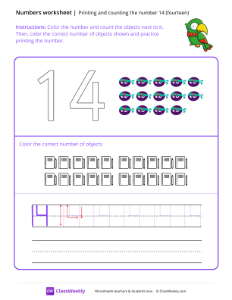 worksheet-Count-and-Print-(14)---Green-Bird