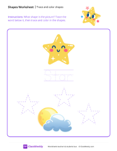 worksheet-Trace-and-color-shapes---Star