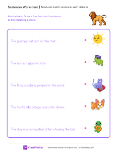 worksheet-Read-&-Match-Sentences---Lion