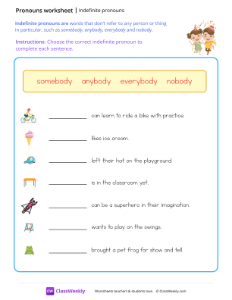 Indefinite pronouns - party-worksheet