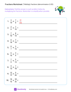 worksheet-Multiply-Fractions-(Denominators-2-25)---Green-Robot