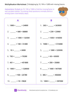 worksheet-Multiplying-by-10,-100-or-1,000-with-missing-factors---Cool-Nut