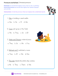 Personal Pronouns - Cow-worksheet