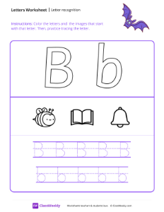 worksheet-Letter-Recognition-(B)---Bat