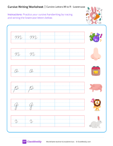 worksheet-Cursive-Letters-M-to-R---Lowecase