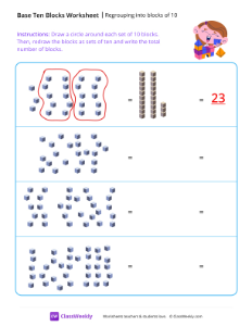 Creating Groups of 10 - Fun Blocks-worksheet