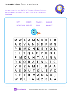 worksheet-Letter-M-word-search---Big-Magnifying-Glass