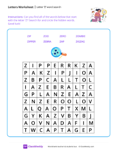 worksheet-Letter-Z-word-search---Wise-Search
