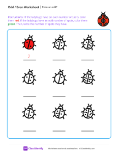 worksheet-Even-or-Odd---Ladybug
