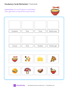 worksheet-Food-words---Noodles